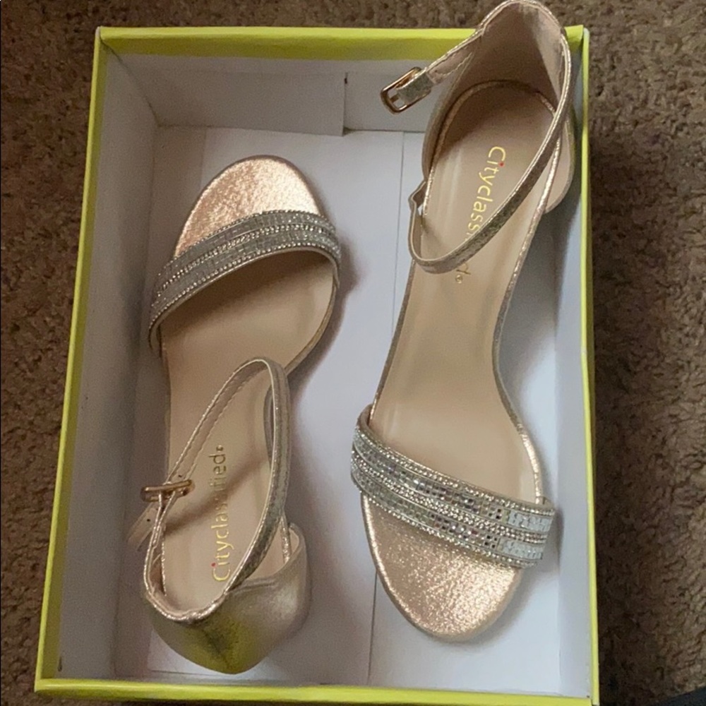 Gold Shimmer Heels
